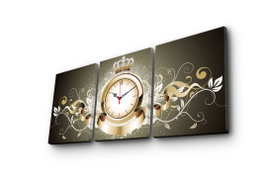 Wallity Reloj de Pared de Lienzo Decorativo 3P3040CS-46 Multicolor (3 Piezas)